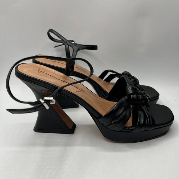 Anthropologie Vicenza Black Knotted Platform Heels EU 39 US 9 - Picture 9 of 11